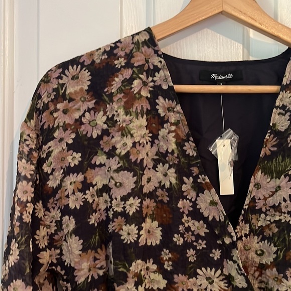 NWT Madewell | Drawstring Faux-Wrap Mini Dress in Daisy Reverie, Small, Boho - Picture 8 of 14